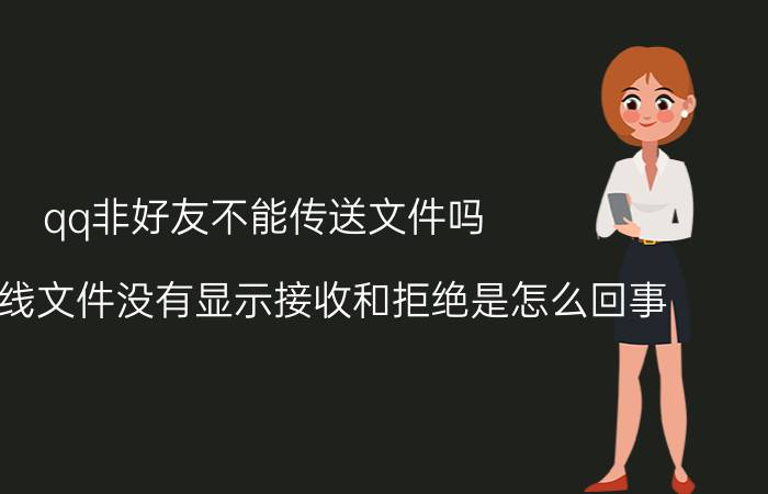 qq非好友不能传送文件吗 QQ发离线文件没有显示接收和拒绝是怎么回事？